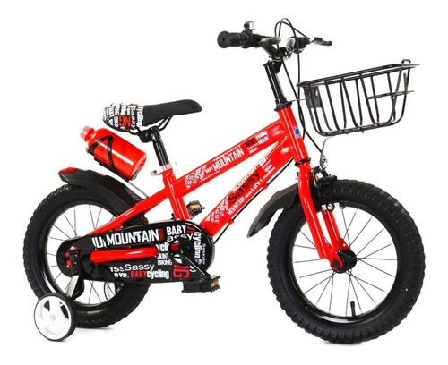 Bicicleta Bici Infantil Rodado 16 Con Canasto Y Caramañola 